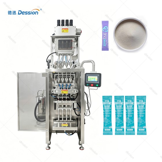 Automatic 4-Lane Back-Seal Powder Packaging Machine for Collagen & Health Supplements